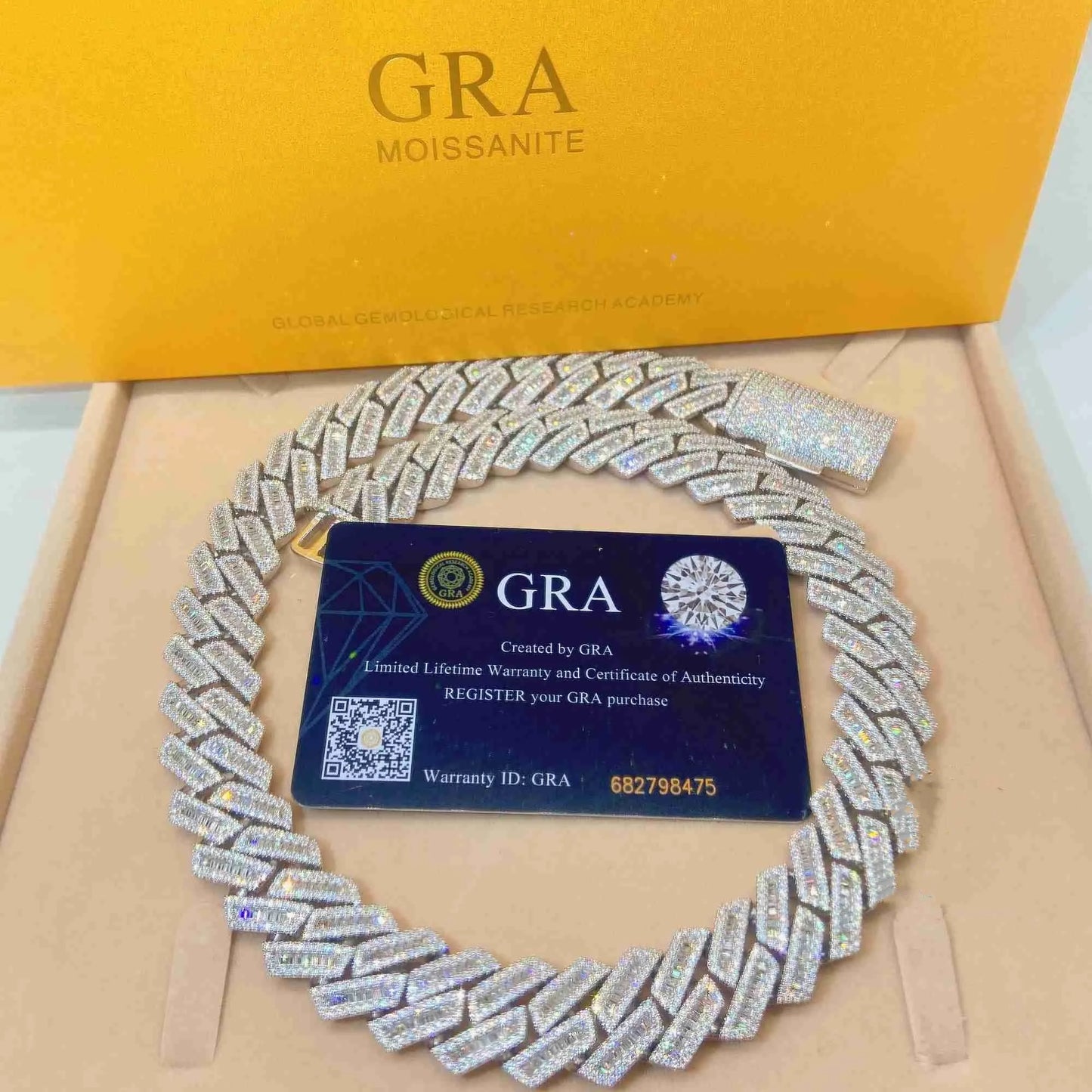 20" Necklace Moissanite Chain Cuban Link Iced Out