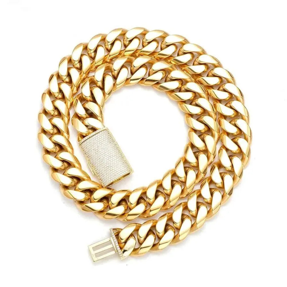 20" Necklace Moissanite Chain Cuban Link Iced Out