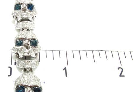 8" VVS Moissanite Diamonds Skull Bracelet