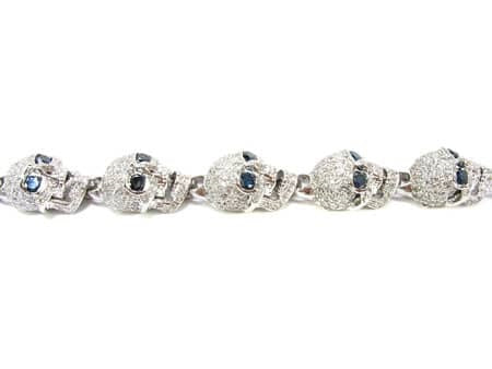 8" VVS Moissanite Diamonds Skull Bracelet