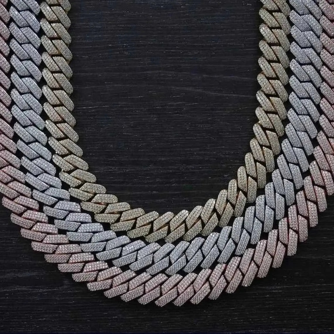 18" Necklace Moissanite Chain Cuban Tennis Chain Link Iced Out