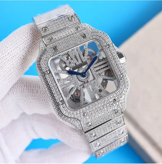 Iced Out Watch vvs Moissanite Stainless Steel Diamond