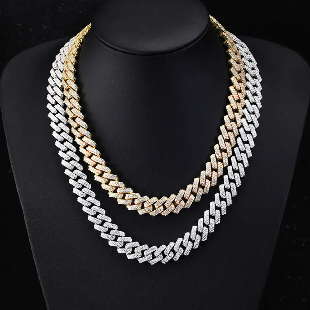 22" Necklace Moissanite Chain Cuban Tennis Chain Link Iced Out