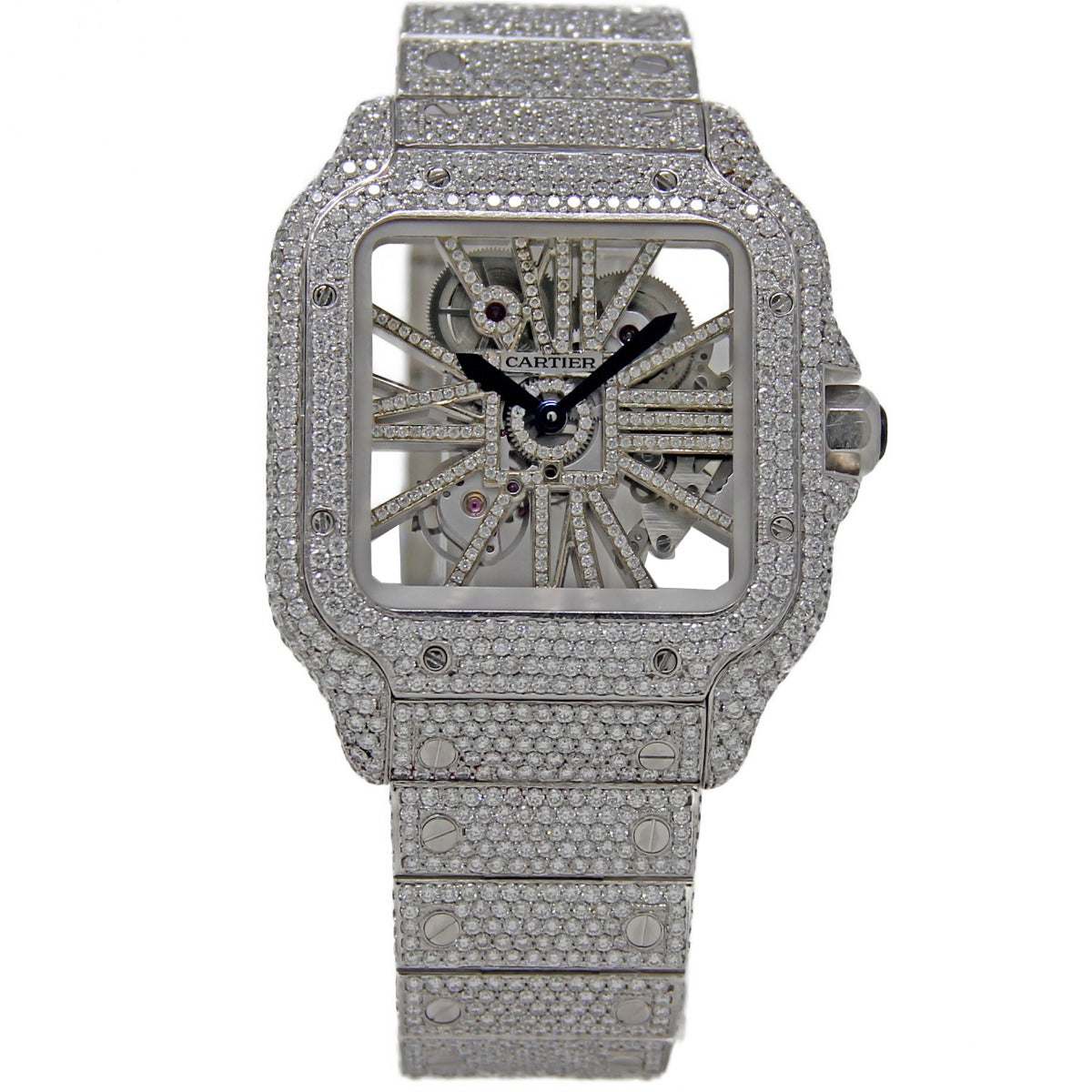 Cartier 4109 Santos SKELETON LOADED DIAMOND Stainless Steel AUTOMATIC