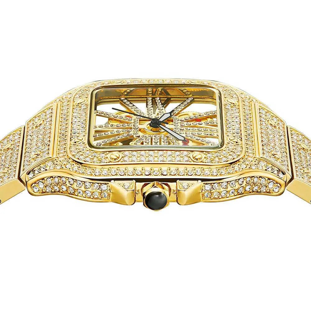 8" Iced Out Diamond Moissanite Gold Watch