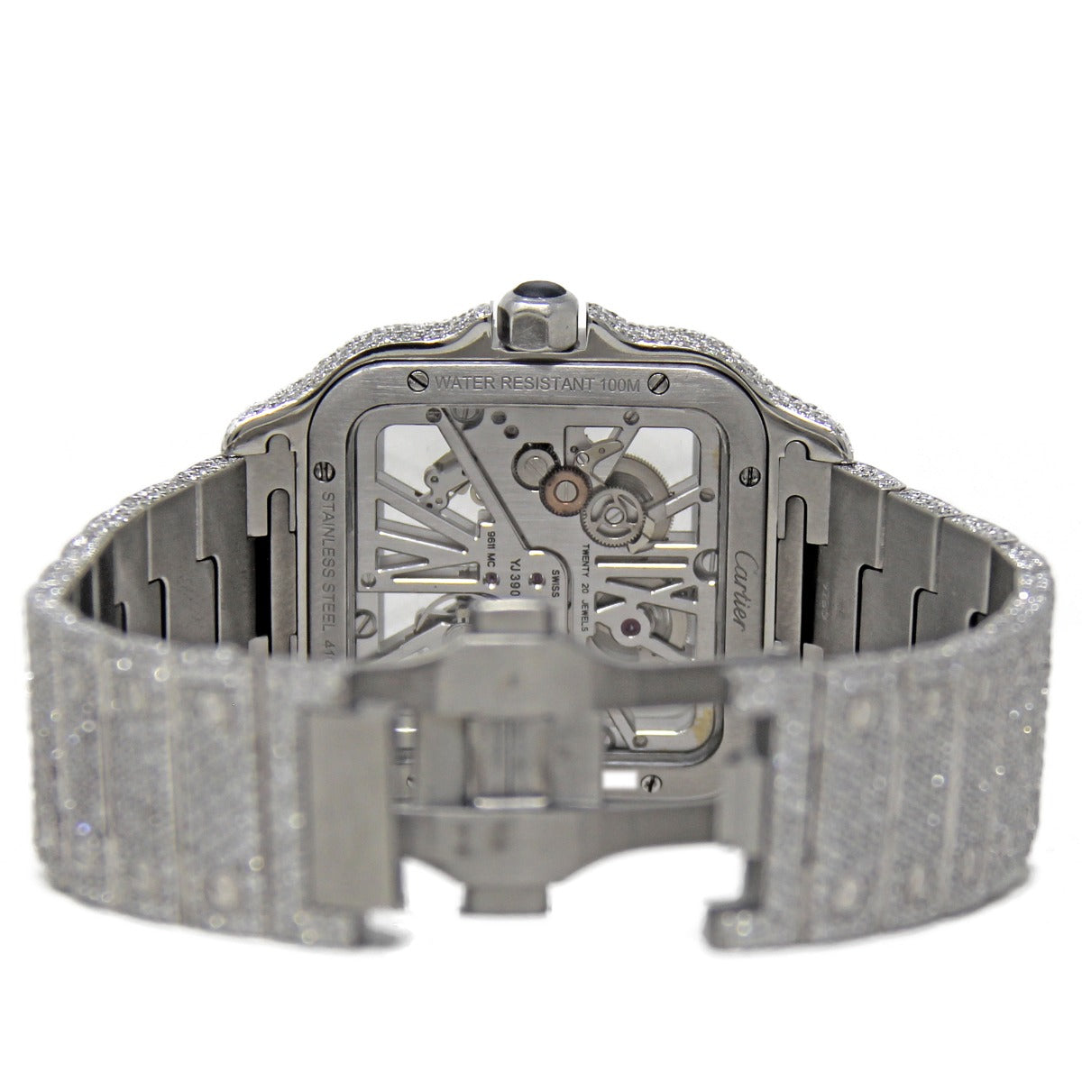 Cartier 4109 Santos SKELETON LOADED DIAMOND Stainless Steel AUTOMATIC