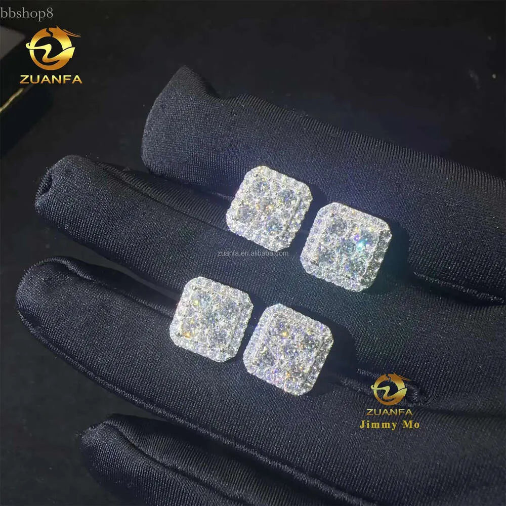 Square Shape Pass Testser iced out hip hop Sterling Silver moissanite