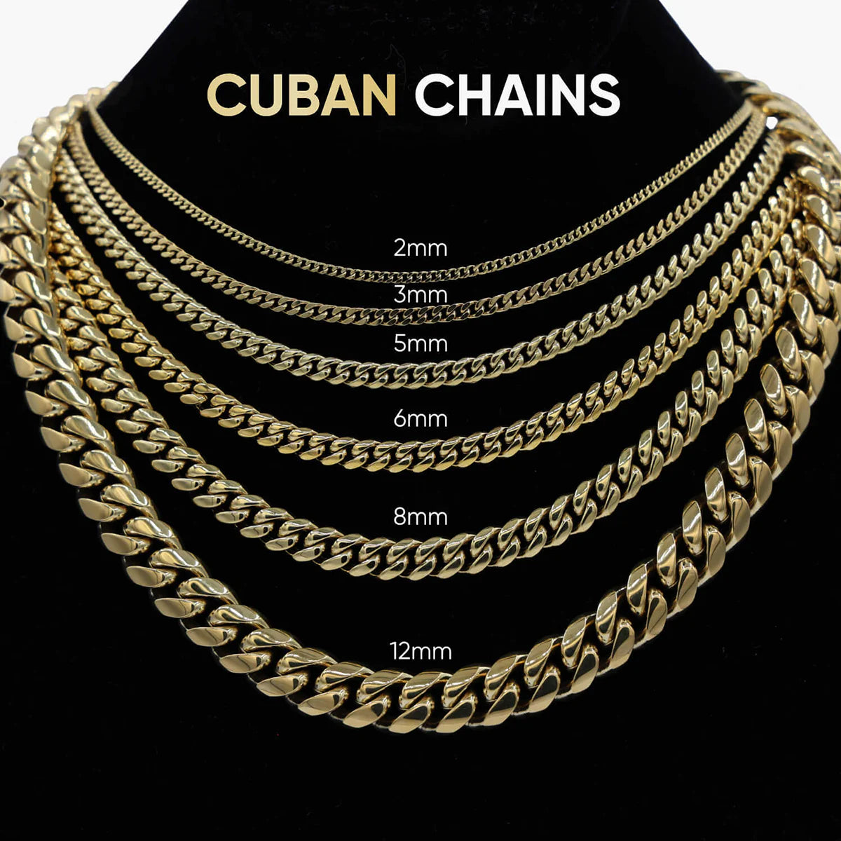 20" Cuban Link Necklace Chain in Yellow Gold - 5mm