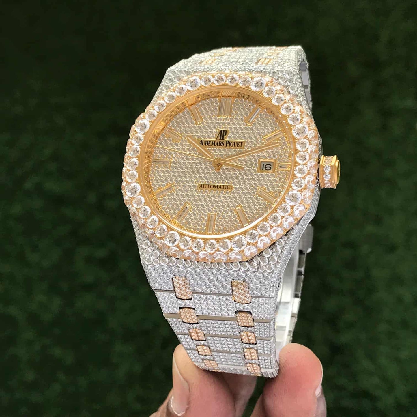 Audemars Piguet Royal Oak OffShore Ice Out Full Diamond Body Swiss ETA Automatic Mens Watch