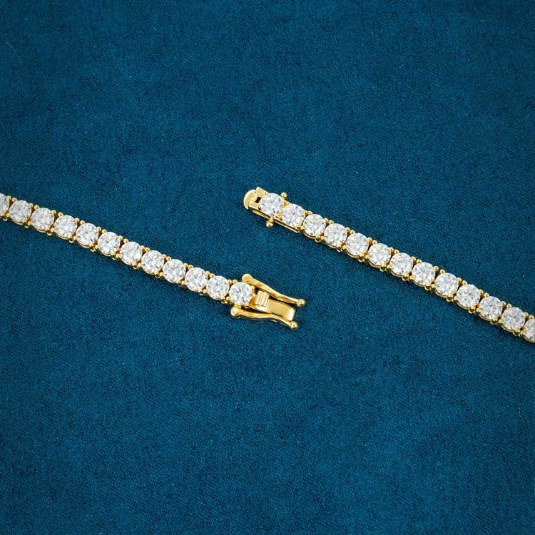 18" Necklace 4mm VVS Moissanite Tennis Chain Link Iced Out