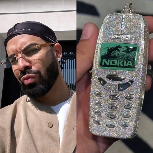 925 Sterling Silver Iced Out Diamond Nokia Phone Pendant