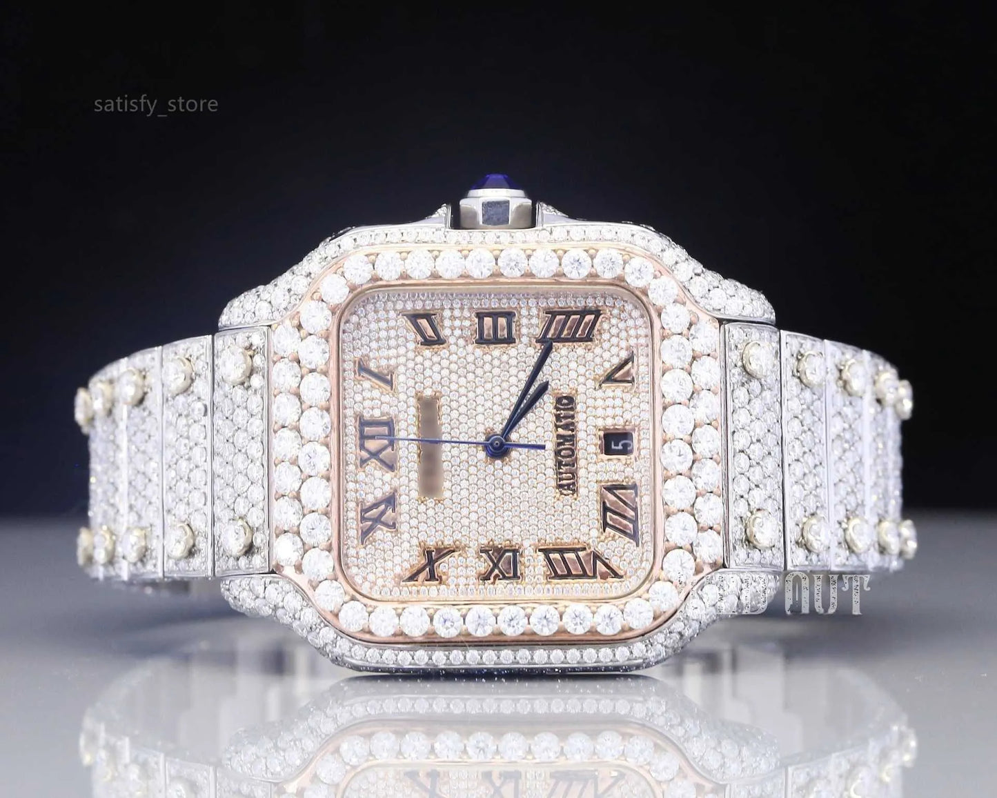 White Gold VVS Moissanite Iced Out Watch