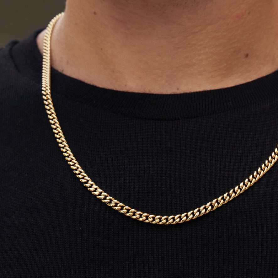 20" Cuban Link Necklace Chain in Yellow Gold - 5mm