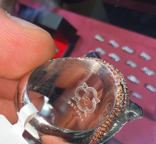 9" Custom Lion Ring VVS Moissanite
