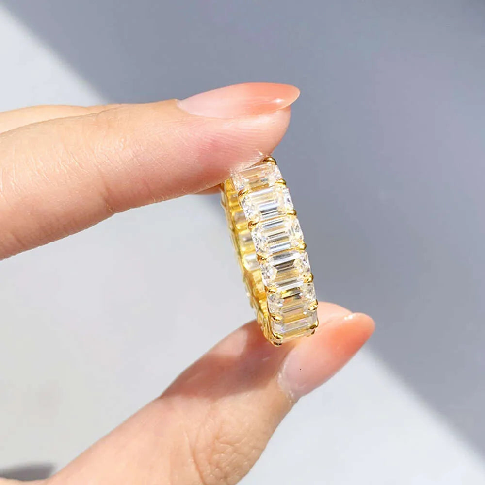 7.5 14k Yellow Gold + Moissanite VVS Diamond Moissanite Ring