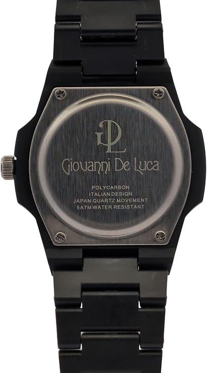 Elegant Watch for Women and Men with Polycarbonate Case 40.5 x 8.8 mm, Dial, Strap and Japanese Quartz Movement - Waterproof 5 ATM, Lightweight and Durable