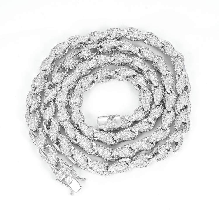 20" Necklace Moissanite Chain Cuban 7mm Tennis Chain Link Iced Out