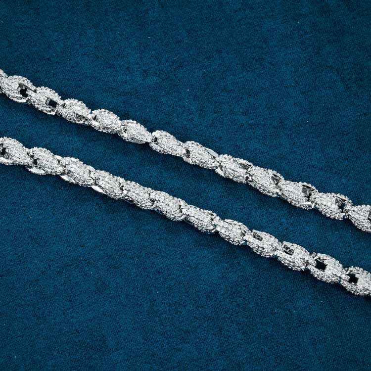 20" Necklace Moissanite Chain Cuban 7mm Tennis Chain Link Iced Out