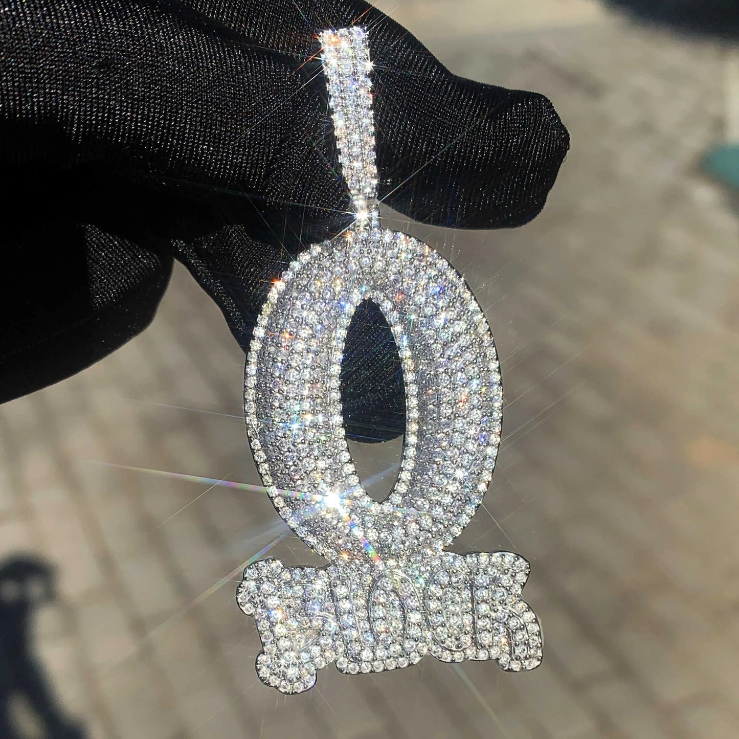 O-Block Iced Out Vvs Moissanite Pedant