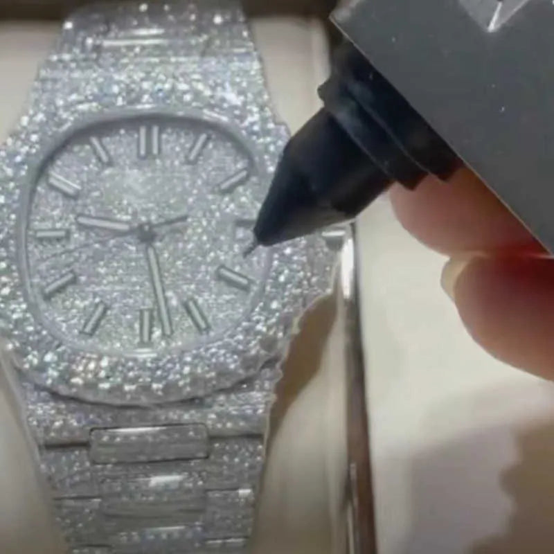 Iced Out Watch vvs Moissanite Stainless Steel Diamond