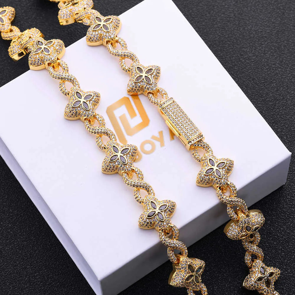 20" Flower VVS Necklace Moissanite Iced Out Cuban Link Chain