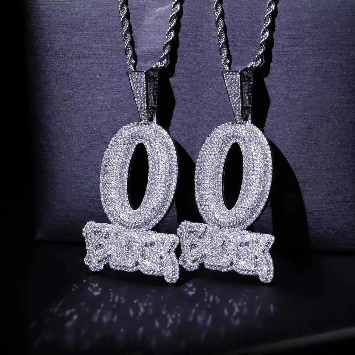 O-Block Iced Out Vvs Moissanite Pedant