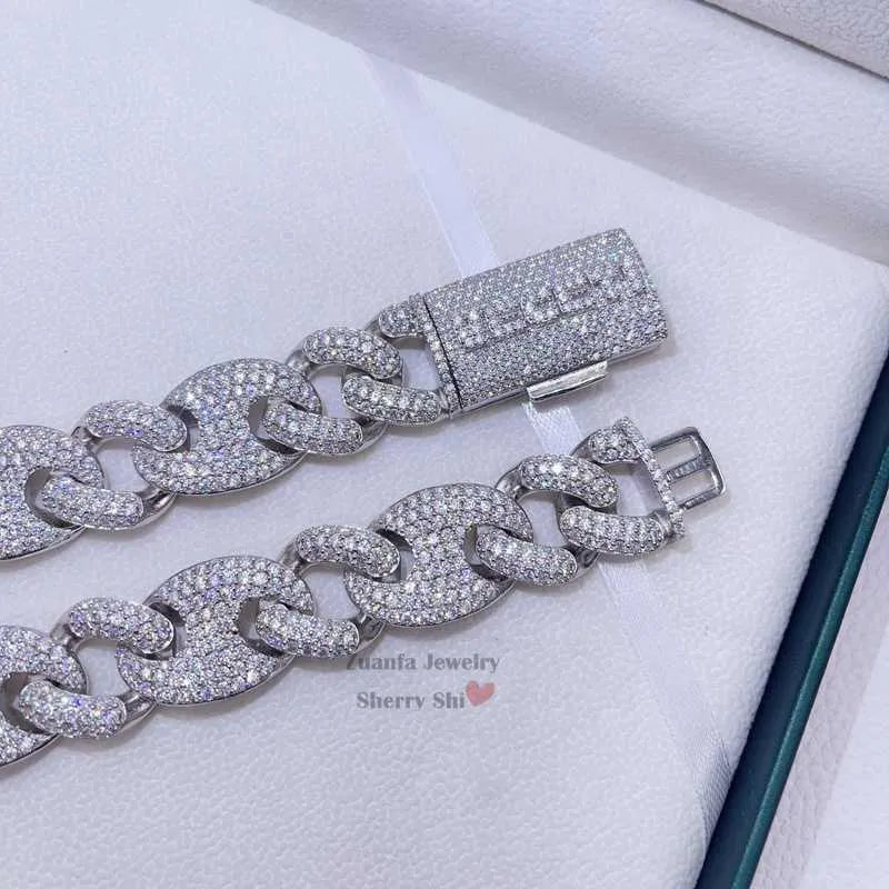 20" Necklace Moissanite Chain Cuban Link Iced Out