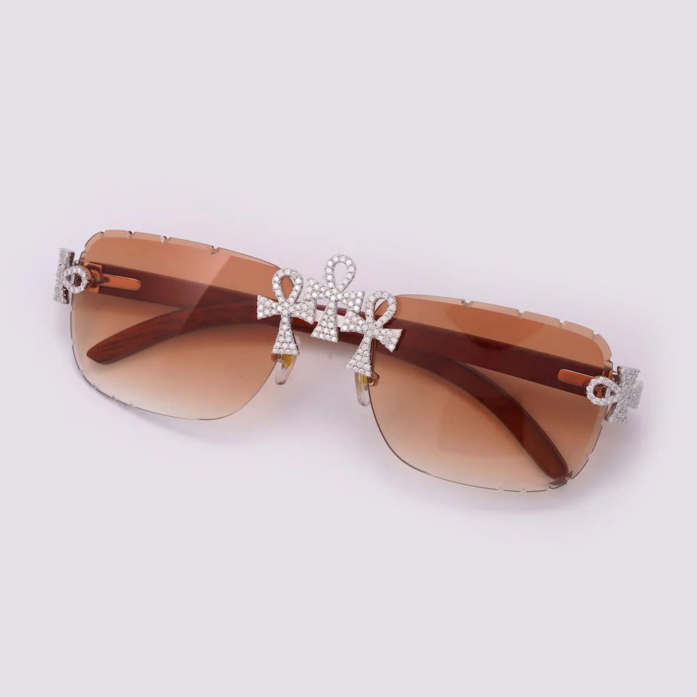 Moissanite Diamond Sunglasses 14K Gold