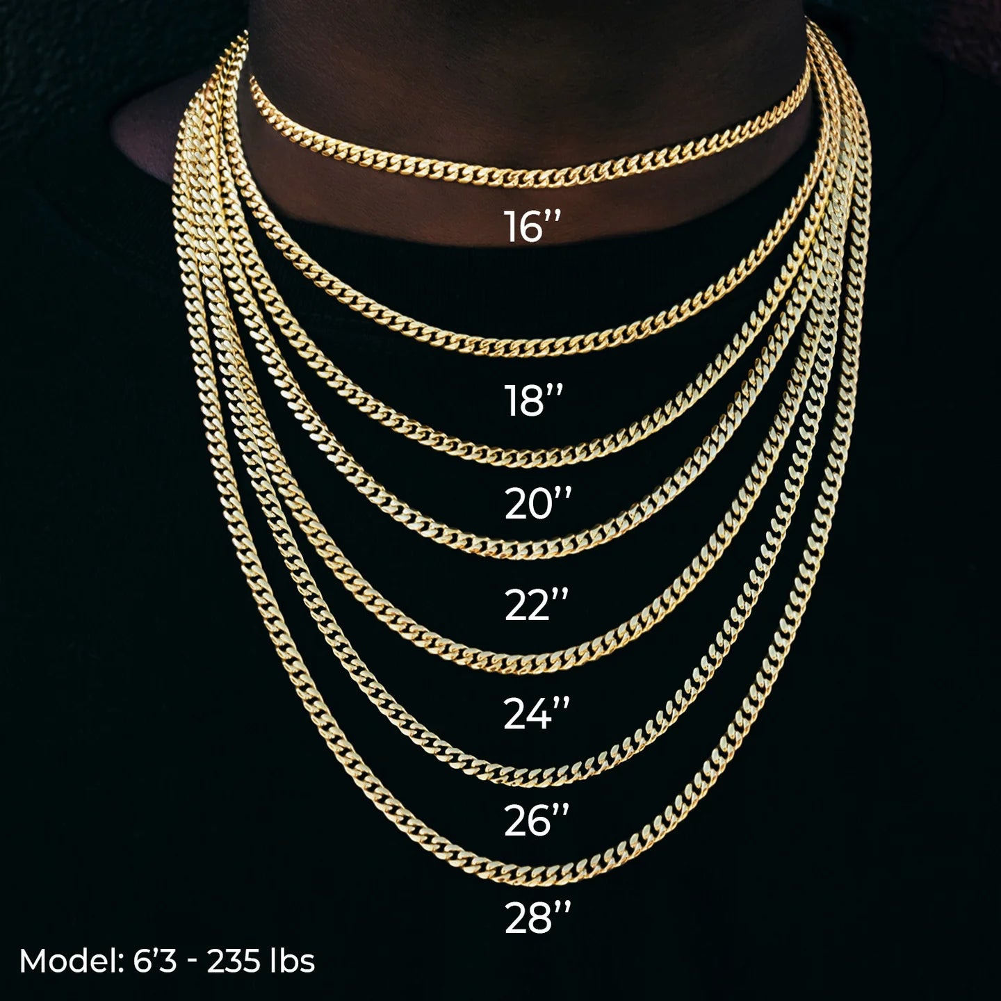 18" Rope Chain in White Gold- 6mm