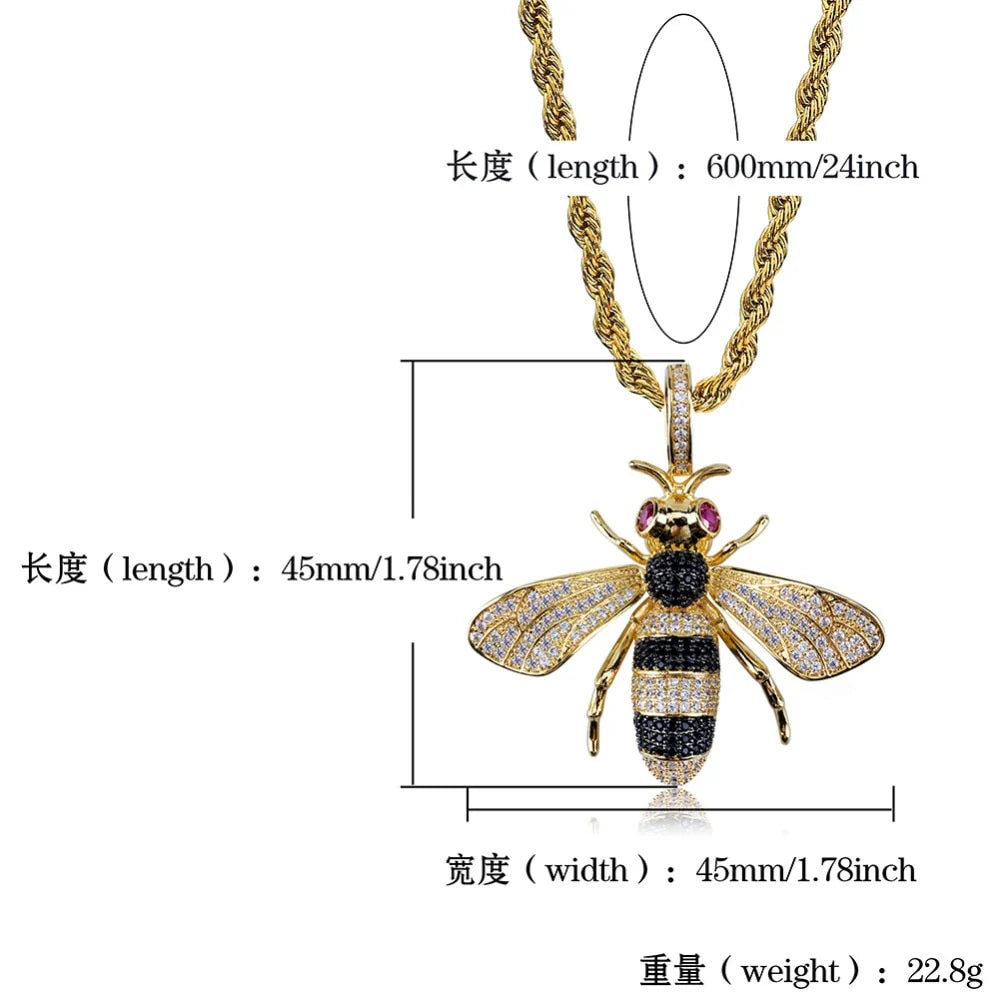 ICED OUT PEDANT "BUMBLE BEE"