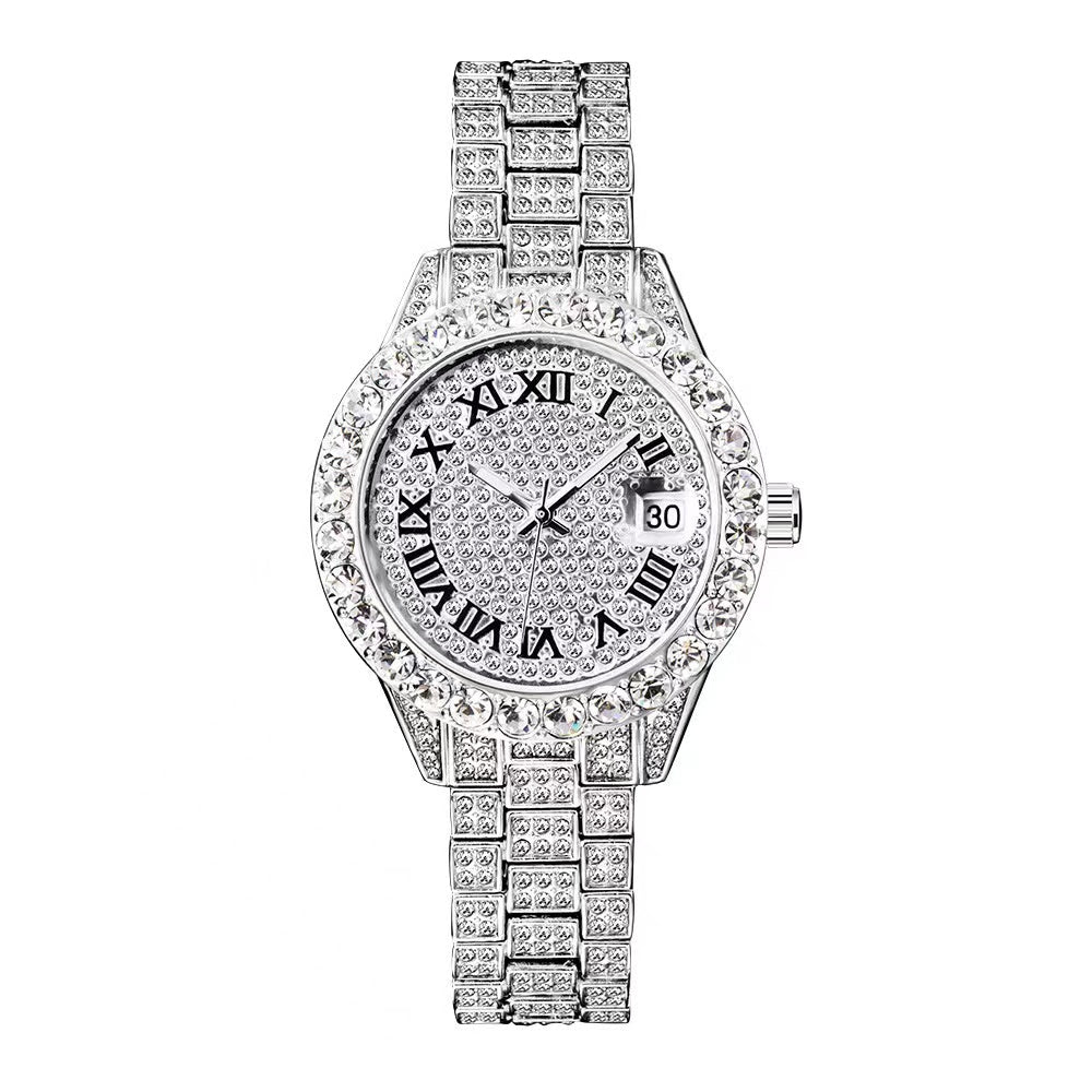 8" Watch Moissanite Chain Cuban Link Iced Out