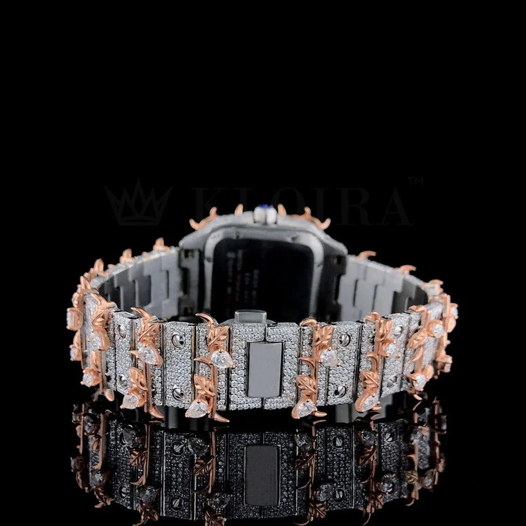Cartier Thorn Obsidian Moissanite Diamond Watch 14K Gold VVS 30 Carat 41mm