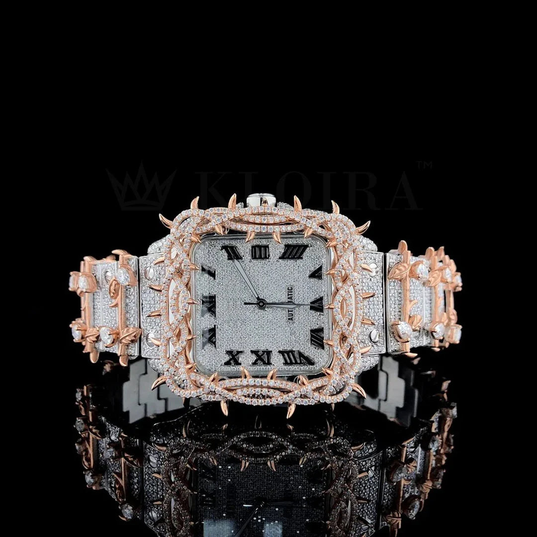 Cartier Thorn Obsidian Moissanite Diamond Watch 14K Gold VVS 30 Carat 41mm