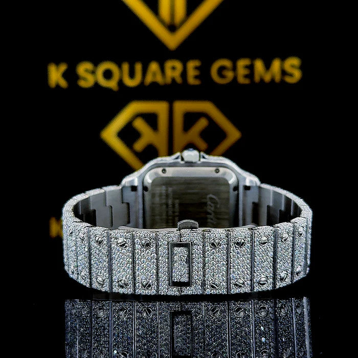 MOISSANITE ICED OUT WATCH SWISS MOVEMENT AUTOMATIC WATCH FOR MAN