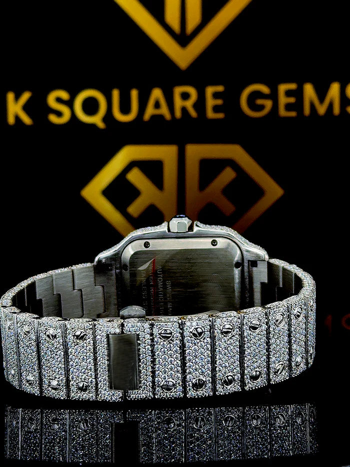 MOISSANITE ICED OUT WATCH SWISS MOVEMENT AUTOMATIC WATCH FOR MAN