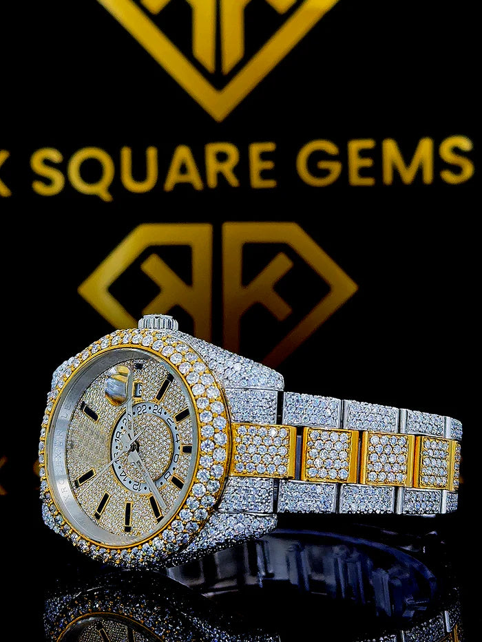 MOISSANITE ICED OUT WATCH SWISS MOVEMENT AUTOMATIC WATCH FOR MAN