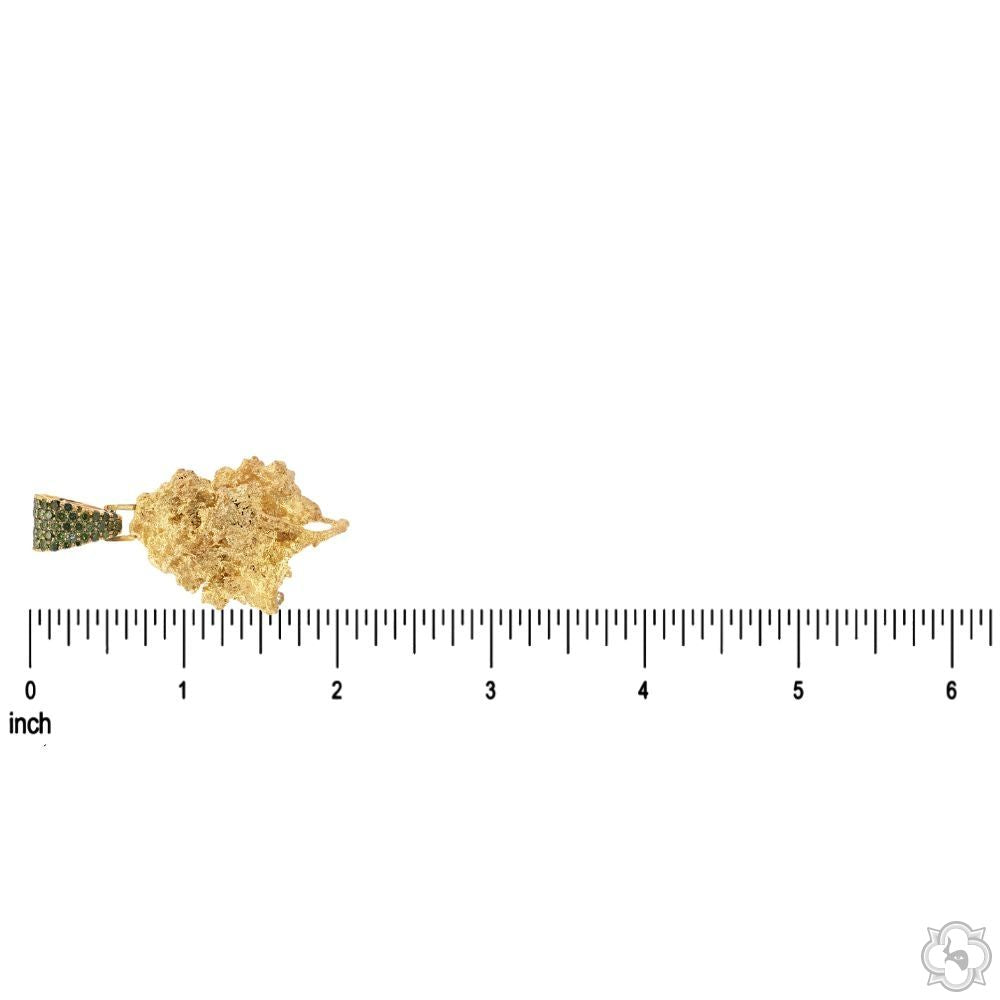 Gold Plated Yellow Marijuana leaf Cannabis GOLD Bud Pedant