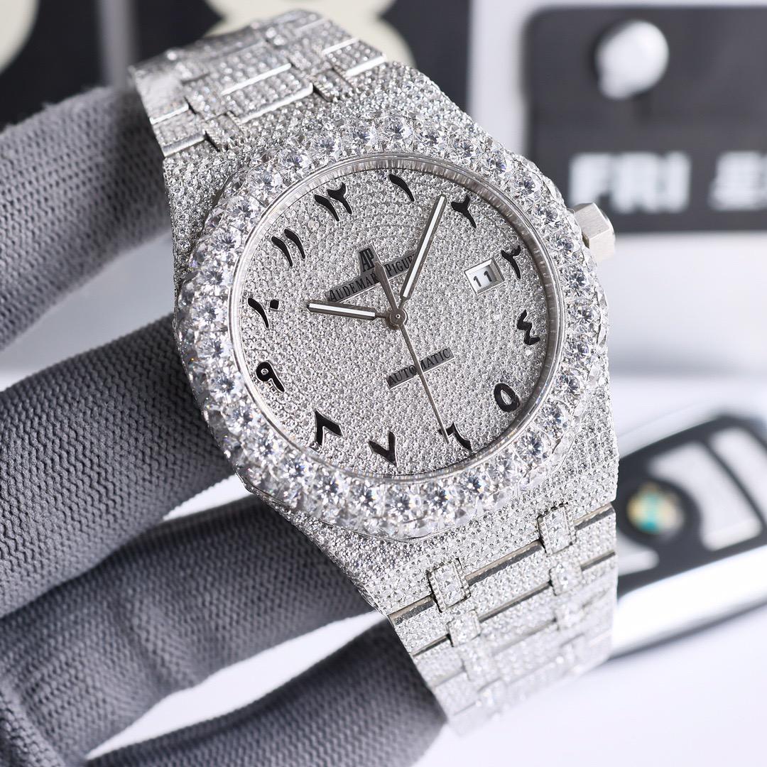 VVS Lab Moissanite Diamonds Watch Fully Iced Out Automatic Hip Hop Fully Icy Hip Hop Bust Down Luxu