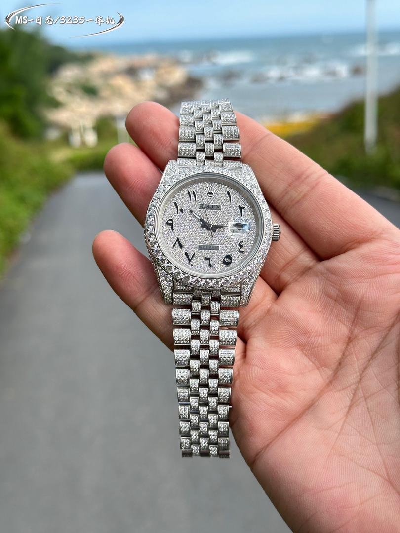VVS Lab Moissanite Diamonds Watch Fully Iced Out Automatic Hip Hop Fully Icy Hip Hop Bust Down Luxu