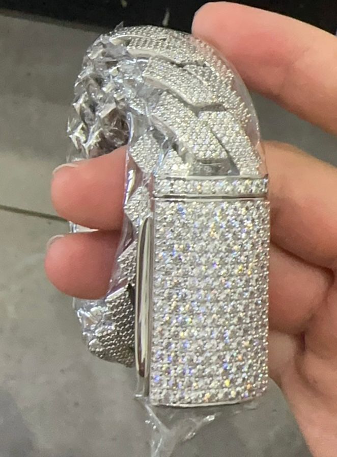 22" VVS Moissanite Diamond Necklace Iced Out Cuban Chain