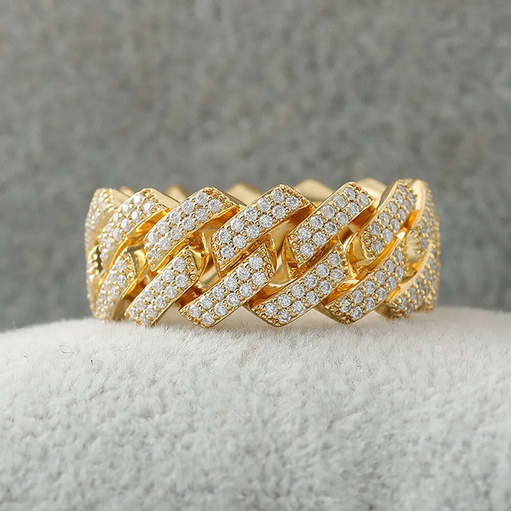 9 14k Yellow Gold + Moissanite VVS Diamond Moissanite Ring