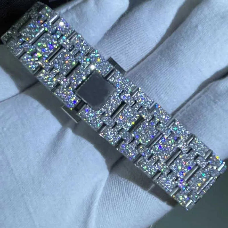 Iced Out Watch vvs Moissanite Stainless Steel Diamond