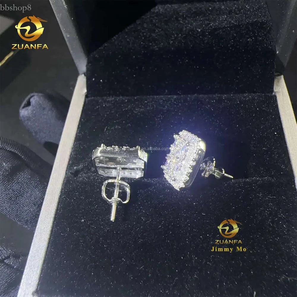 Square Shape Pass Testser iced out hip hop Sterling Silver moissanite