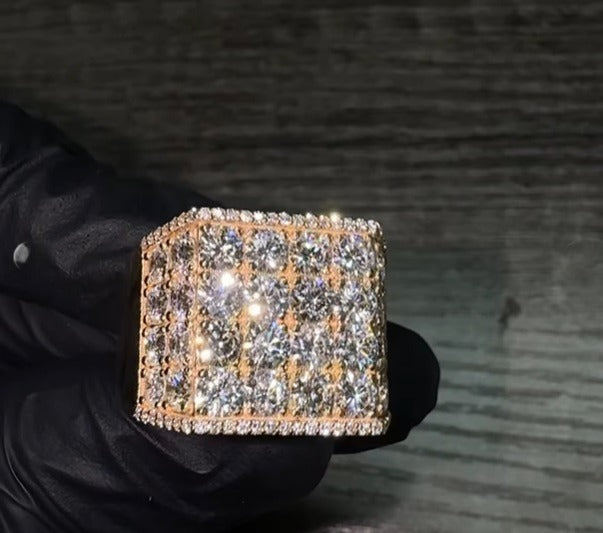 9" Custom Rose Gold Ring VVS Moissanite