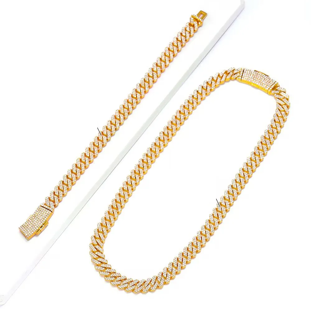 22" Iced Out Diamond Moissanite Gold Watch Knecklace
