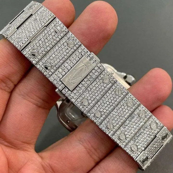 Iced Out vvs Moissanite Stainless Steel Diamond Watch