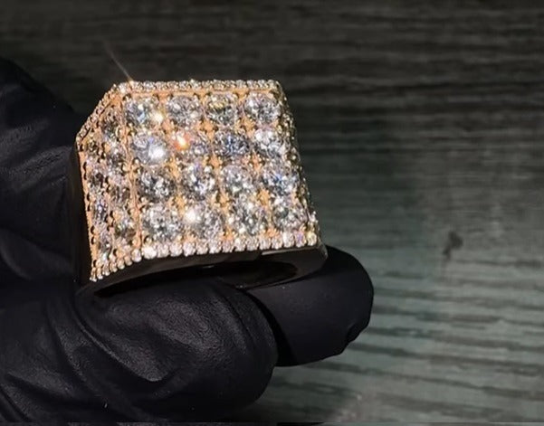 9" Custom Rose Gold Ring VVS Moissanite
