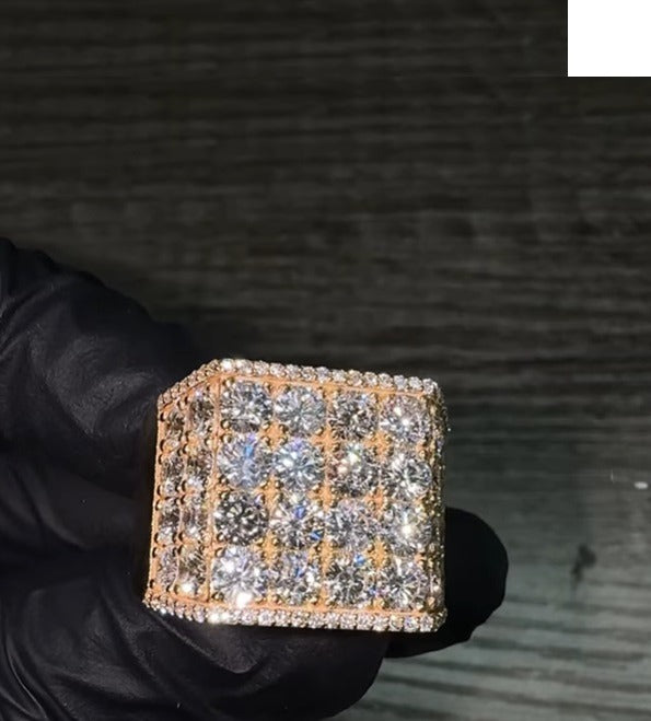 9" Custom Rose Gold Ring VVS Moissanite
