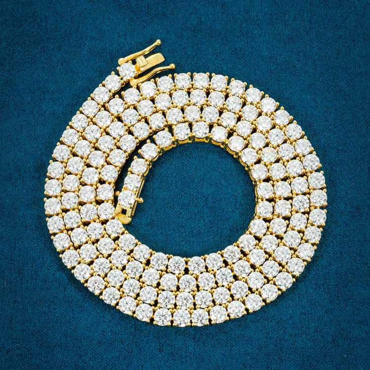 18" Necklace 4mm VVS Moissanite Tennis Chain Link Iced Out