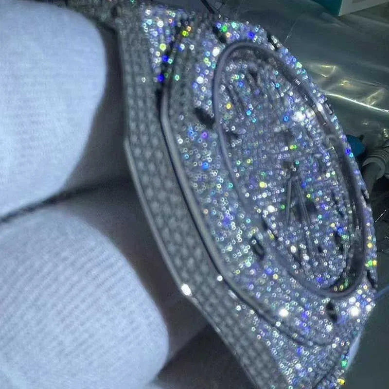 Iced Out Watch vvs Moissanite Stainless Steel Diamond